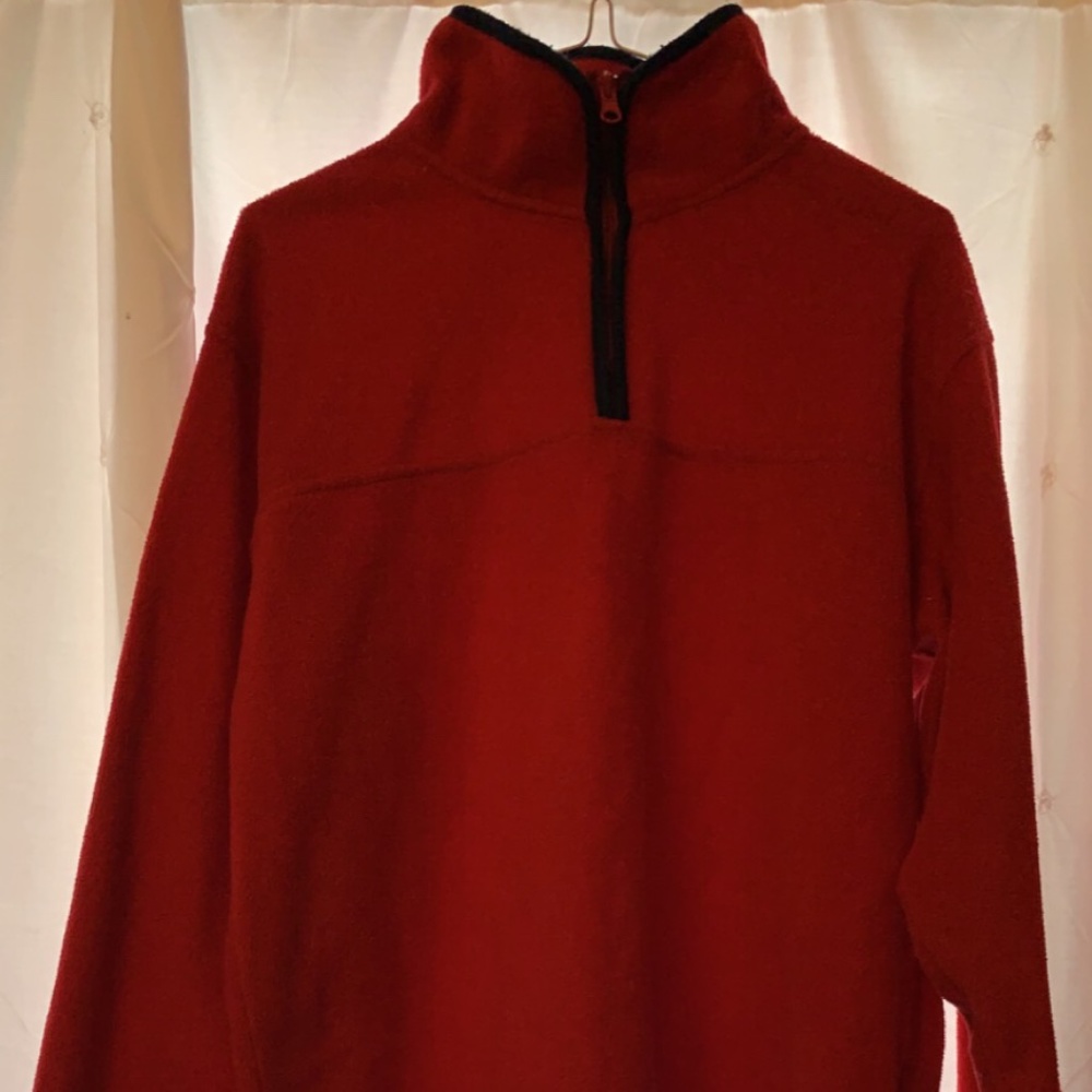 Red fleece sweater